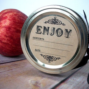 Profitez d'étiquettes de pots de conserve en papier kraft, d'autocollants pour pots Mason ronds pour la conservation des fruits et légumes, des étiquettes cadeaux pour pots de confiture et de gelée vintage