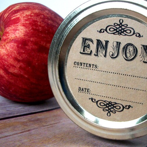 Blank KRAFT Paper Canning Jar Labels Round Vintage Mason Jar Etsy