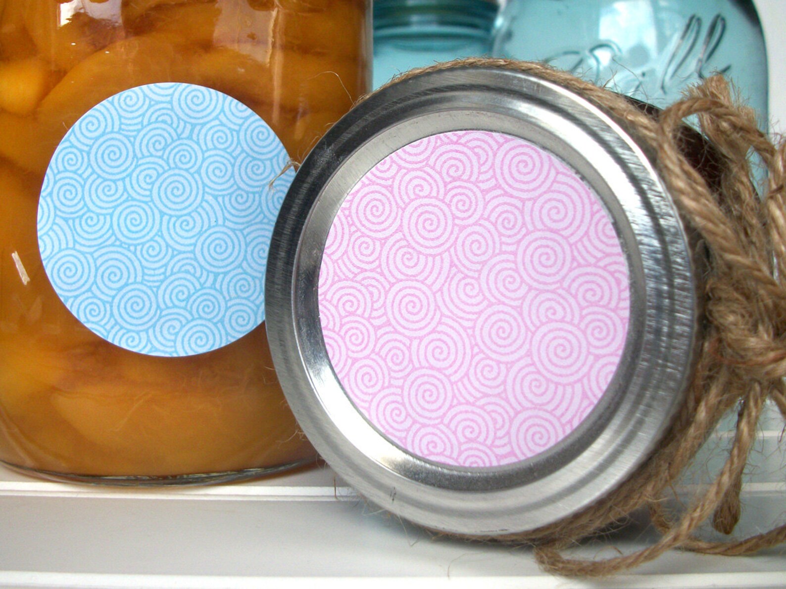 Swirly Canning Jar Labels Round Jam Jar Labels for Fruit and Etsy
