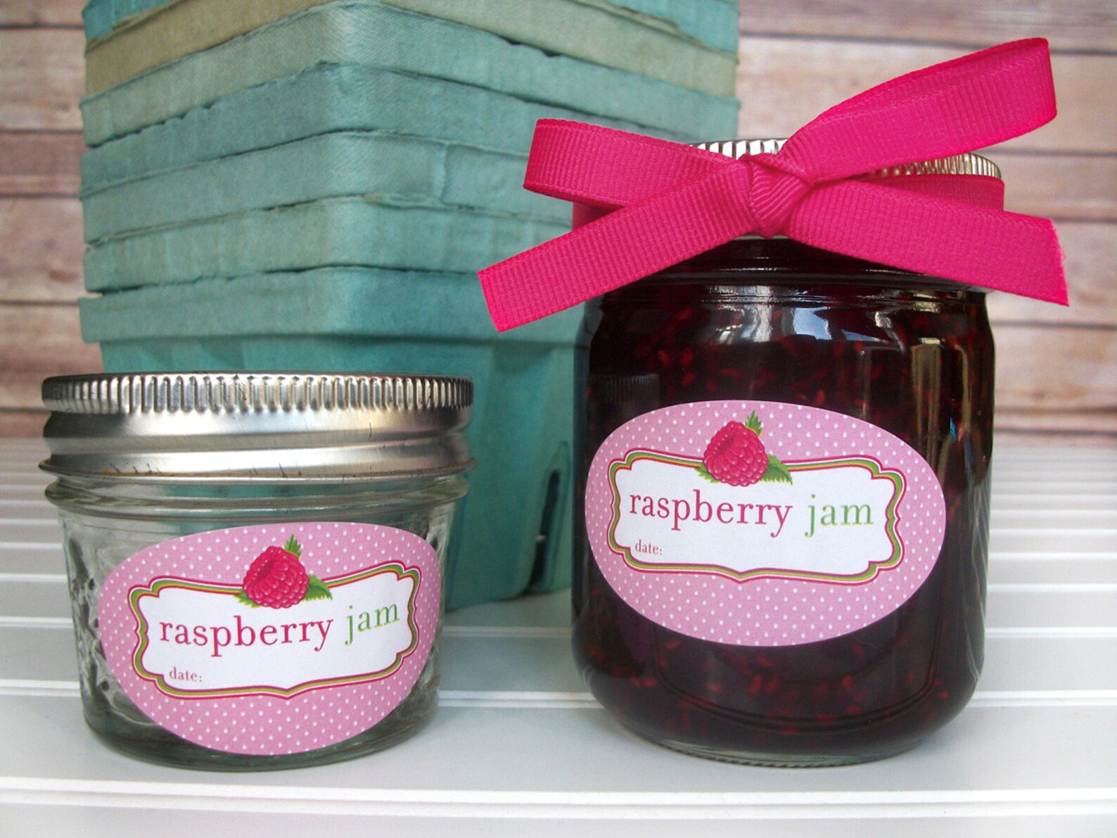 Oval Raspberry Jam Canning Jar Labels Quilted Jam Jar Labels Etsy