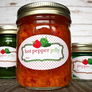 Oval Hot Pepper Jelly Canning Jar Labels, Oval Quilted Jelly Jar Labels ...