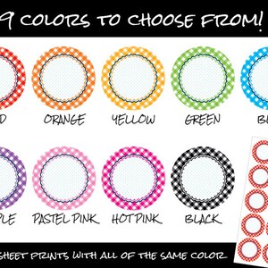 Farmer's Market Gingham Canning Labels, Round Mason Jar Stickers for ...