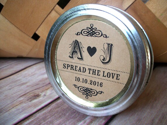 SPREAD The LOVE Stickers,Custom Labels,Wedding Stickers,Wedding Favor  Stickers,Bridal Shower Favor,Personalized Sticker,Mason Jar Labels
