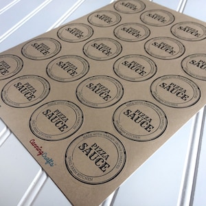 CUSTOM KRAFT paper Apothecary canning jar labels, round retro mason jar stickers personalized with YOUR text, sugar scrub & candle labels image 5