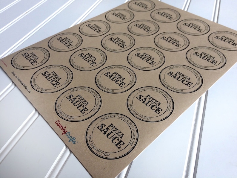 CUSTOM KRAFT paper Apothecary canning jar labels, round retro mason jar stickers personalized with YOUR text, sugar scrub & candle labels image 5