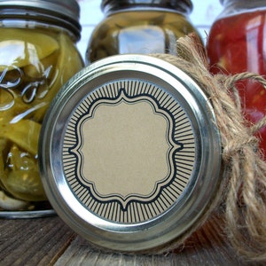 Étiquettes de pots de conserve en papier kraft éclaté, étiquettes vierges de pots de confiture et de gelée, autocollants ronds et vierges de pots Mason pour la conservation des aliments du jardin de la victoire