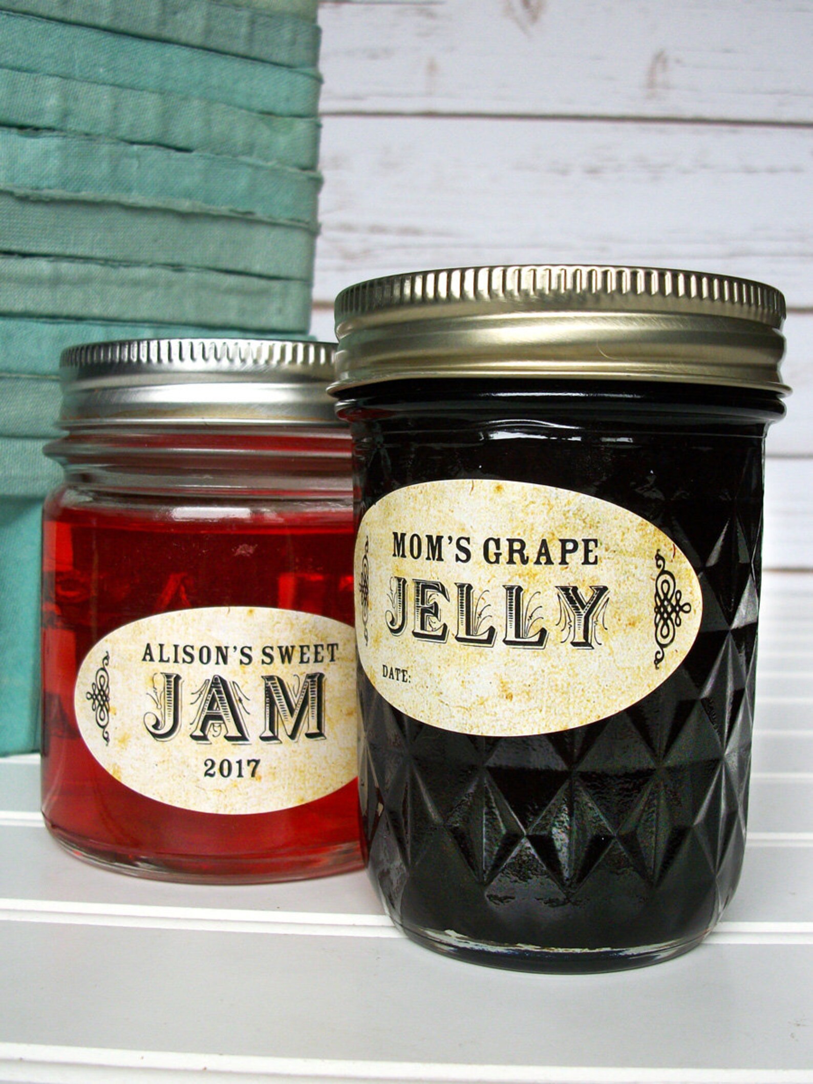 Custom Oval Vintage Canning Jar Labels Stickers for Quilted Etsy
