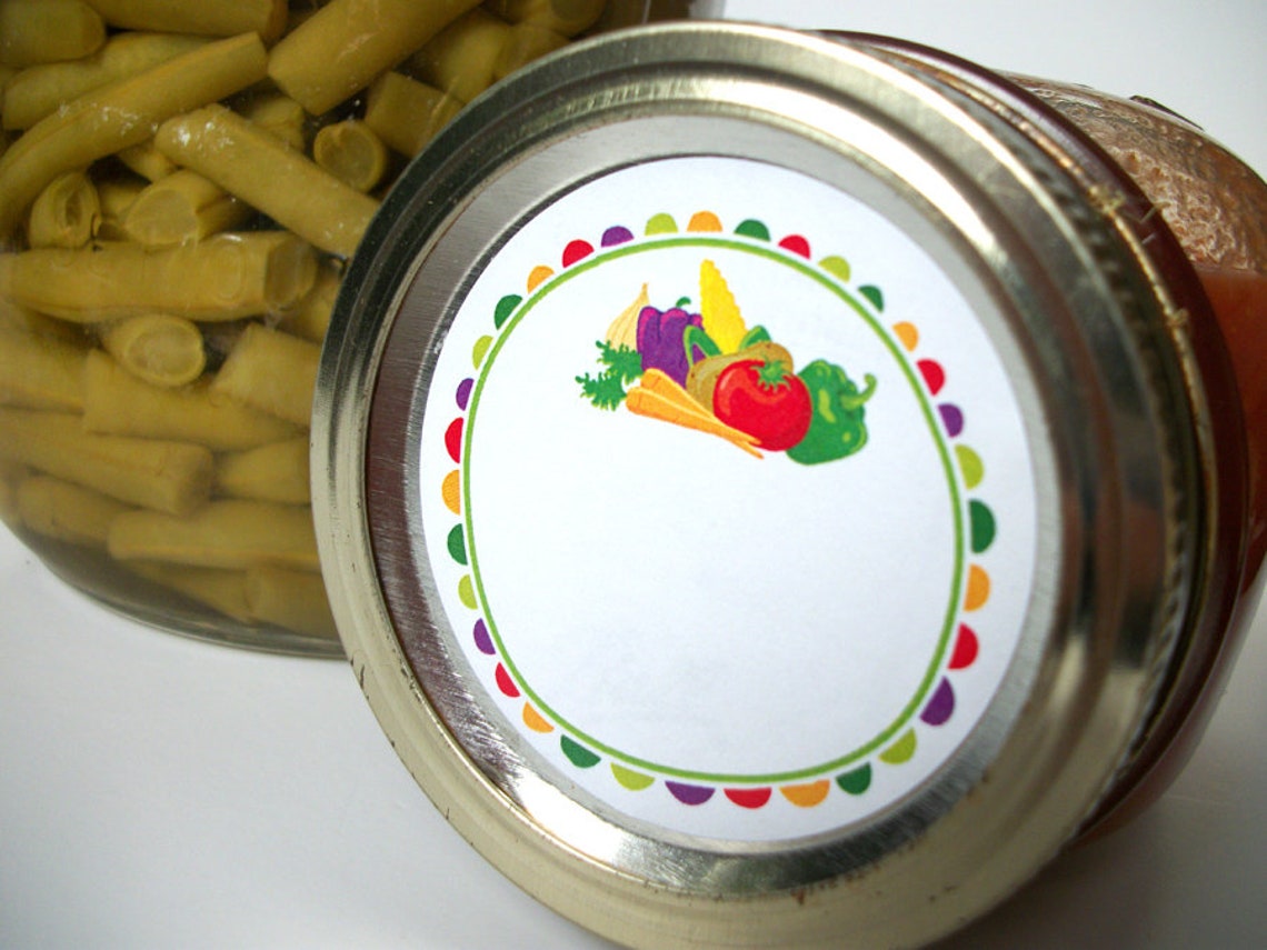 Fun Veggies Canning Jar Labels Round Mason Jar Labels for - Etsy