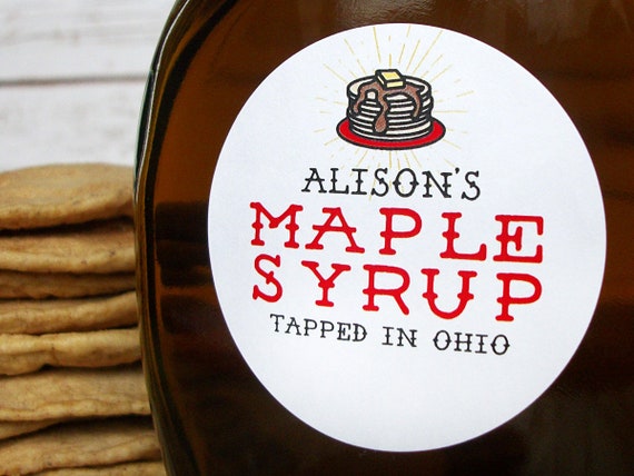 Custom Pancake Maple Syrup Labels For Backyard Sugarers Etsy