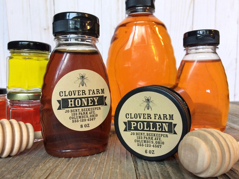Custom Honey Kraft Paper Canning Jar & Bottle Labels, Custom Honey ...