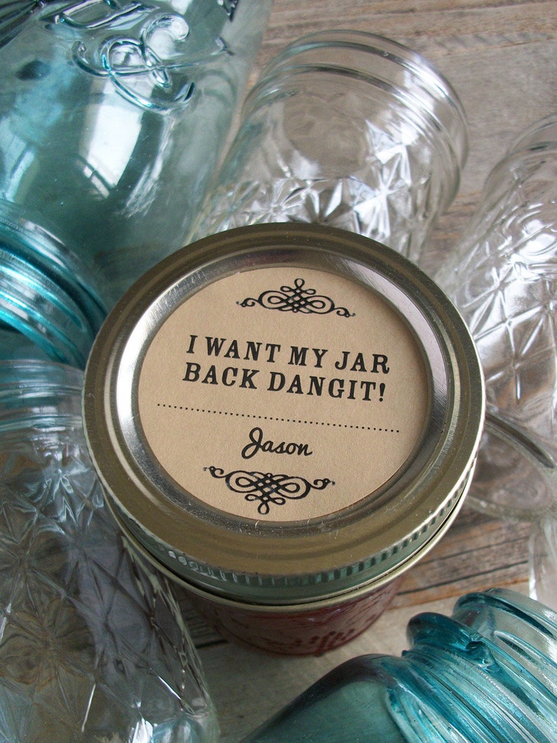 personalized round mason jar stickers customized return jar ...