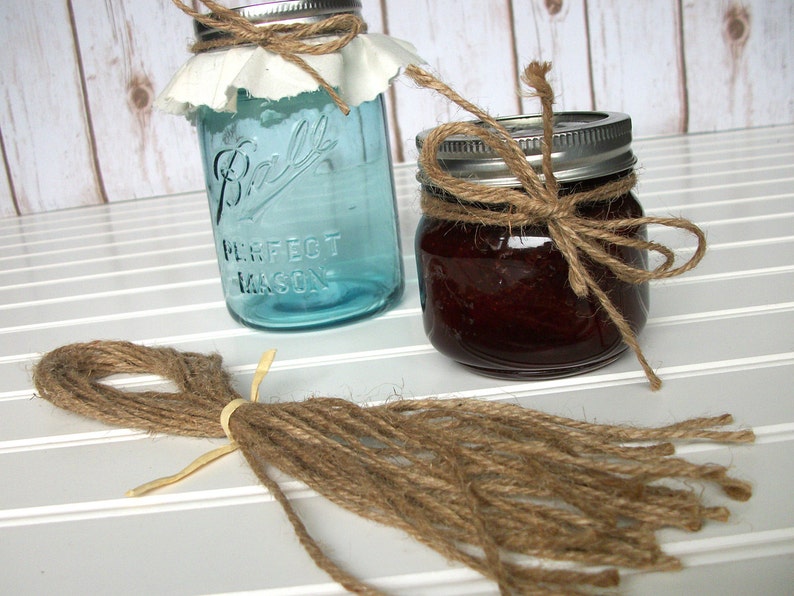 12 Natural Jute Twine Ribbons for Mason Canning Jars Rustic Etsy