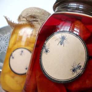 Rubber Stamp Honey Bee Kraft Paper Canning Jar & Bottle Labels - Etsy