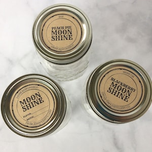 Personalized Moonshine Labels, custom printed kraft paper Alcoholic Beverage mason jar sticker, wedding favor groomsman gift