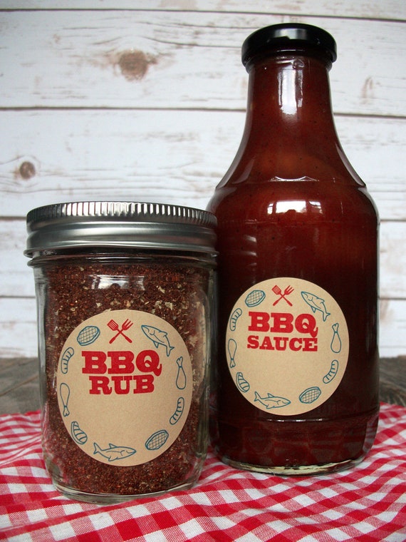 BBQ Sauce & Rub Canning Jar Labels, Round KRAFT Paper Mason Jar and Bottle  Stickers for Barbecue Sauce or Spice Rub, Father\'s Day Gift Idea - Etsy