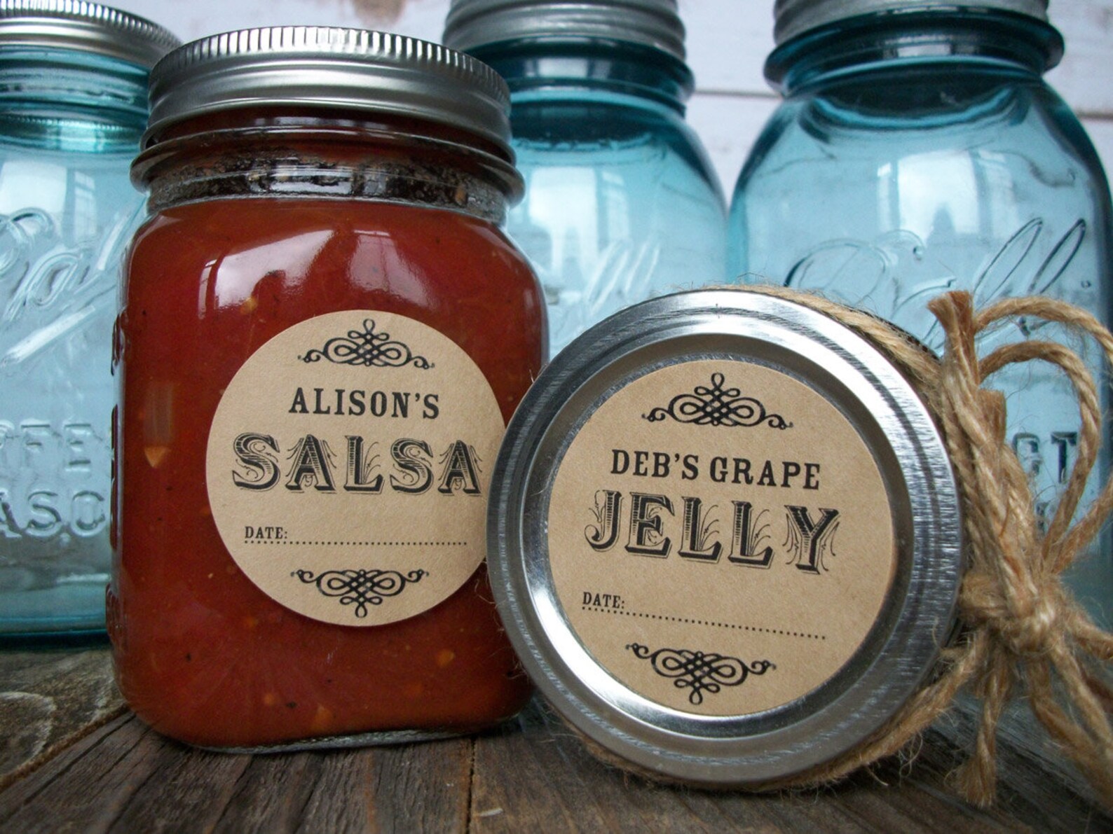 Custom KRAFT Paper Canning Jar Labels Personalized Round | Etsy