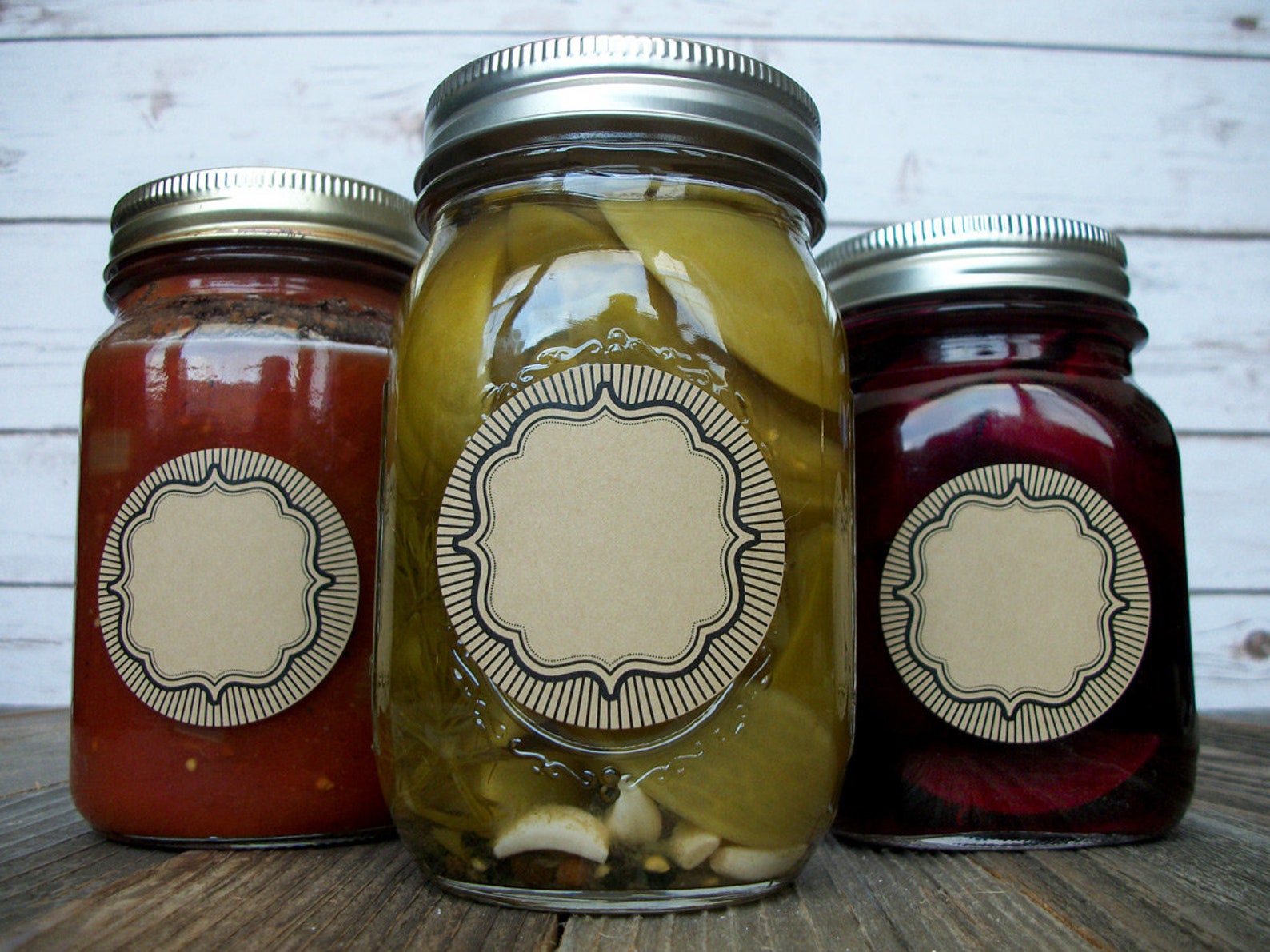 Burst KRAFT Paper Canning Jar Labels Vintage Round Mason Jar Etsy