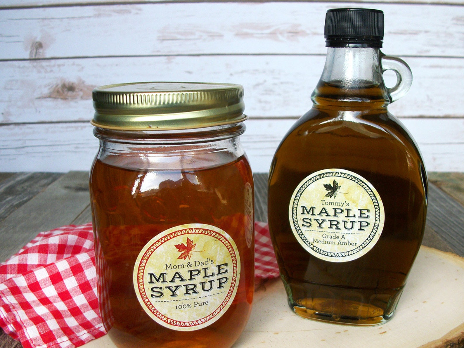 Custom Vintage Seal Maple Syrup Labels Red & Black Apothecary Etsy
