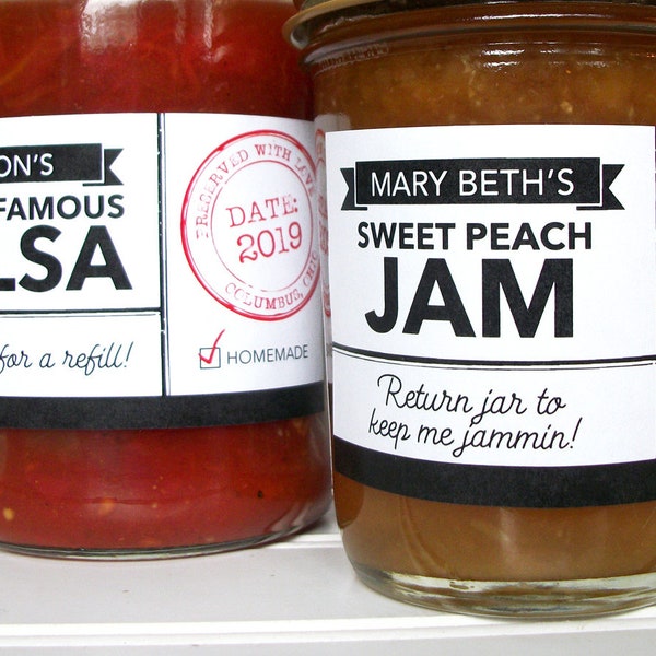 16oz Jar Labels Etsy