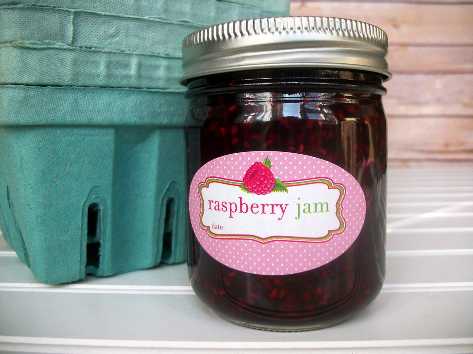 Oval Raspberry Jam Canning Jar Labels Quilted Jam Jar Labels Etsy