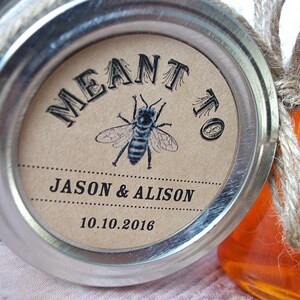 Meant to Bee KRAFT Paper Canning Jar Labels, Custom Round Stickers for ...