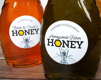 Étiquettes de miel personnalisées en nid d'abeille, étiquettes de bouteilles de miel personnalisées et étiquettes de pots de conserve personnalisées avec VOTRE texte, cadeau pour les apiculteurs de basse-cour