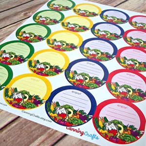Enjoy Vegetable Canning Jar Labels, Round Mason Jar Labels for Food ...