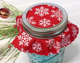 Christmas Gingham Jam Jar Decoration Set for holiday mason jar gifts –  CanningCrafts