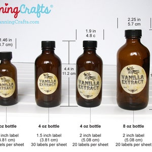 Custom Antique Extract labels for vanilla, almond, mint, maple, printed vintage style bottle & mason canning jar stickers, DIY holiday gift image 4