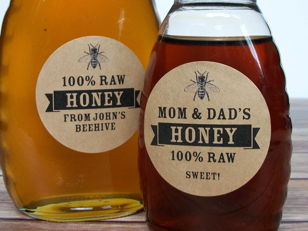 Custom Honey Kraft Paper Canning Jar & Bottle Labels, Custom Honey ...