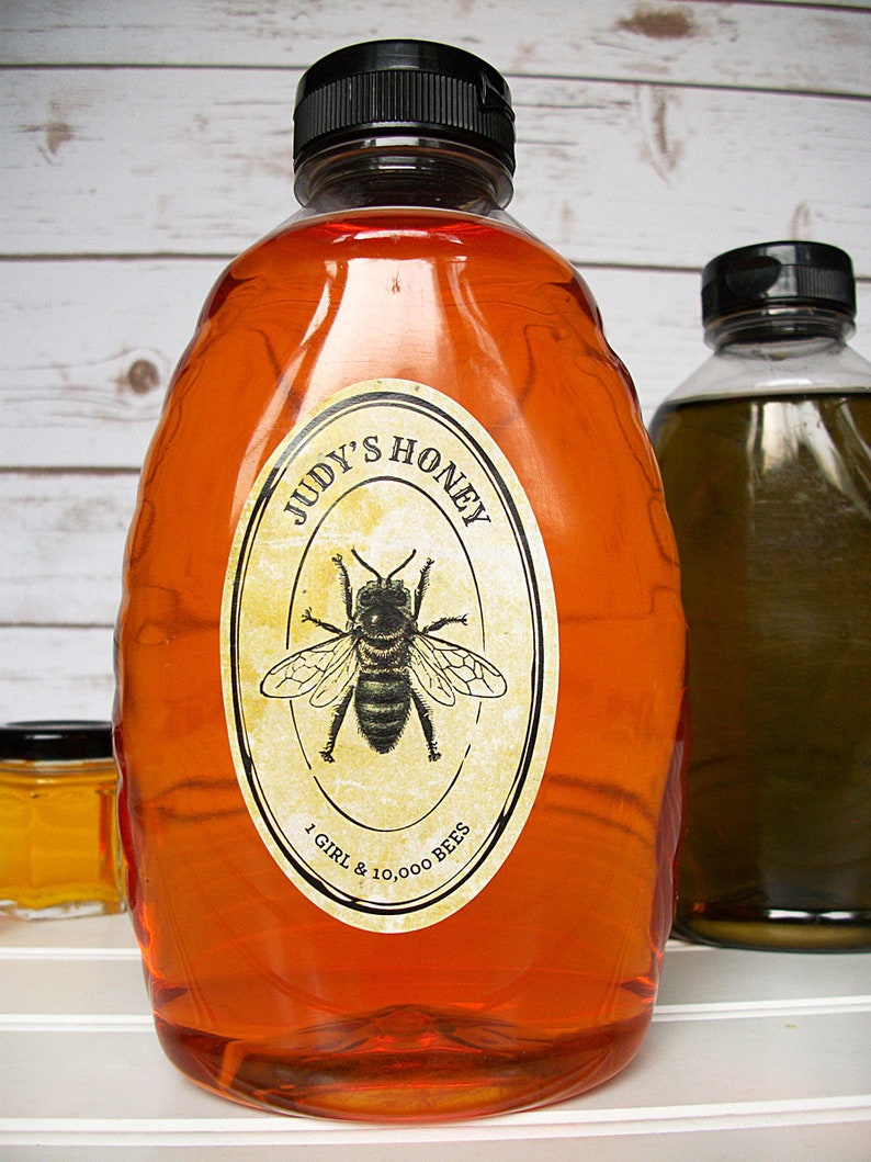 CUSTOM large OVAL Vintage Seal Honey canning jar and bottle Etsy