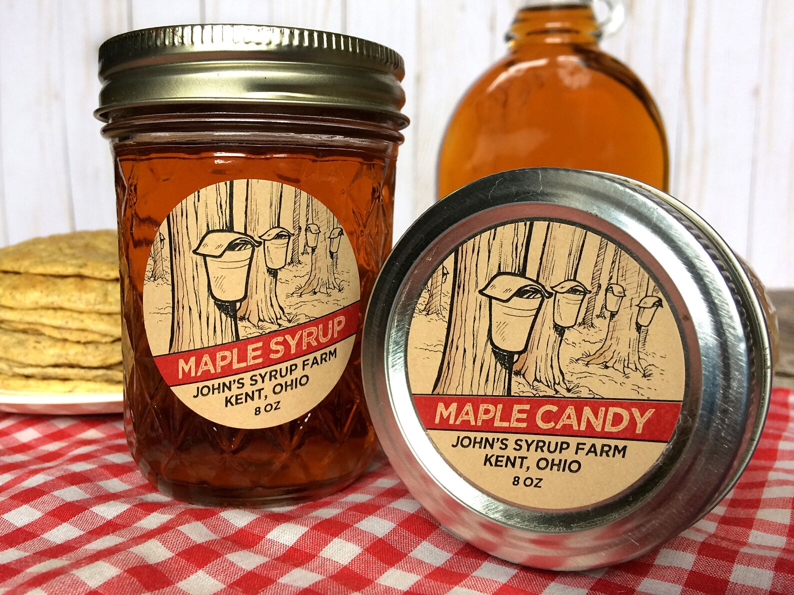 Custom Sap Bucket Maple Syrup Labels, Customized Round Kraft Paper ...