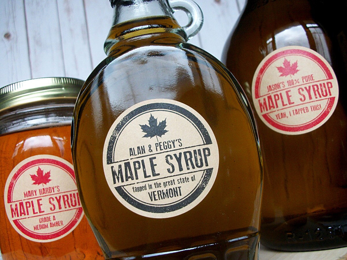 Custom Kraft Rubber Stamp Maple Syrup Labels Custom Maple Etsy Canada