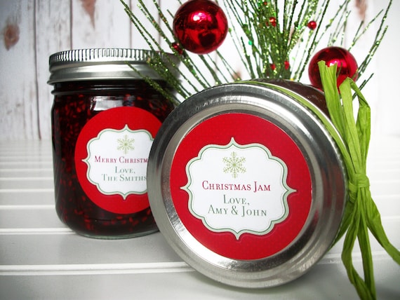 Jam jar labels christmas