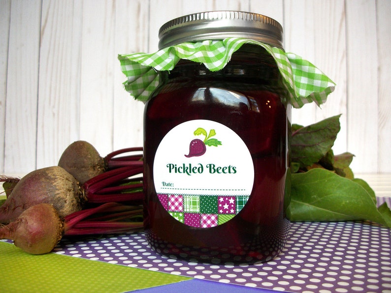Country Quilt Pickled Beets & Relish Canning Labels Round Etsy