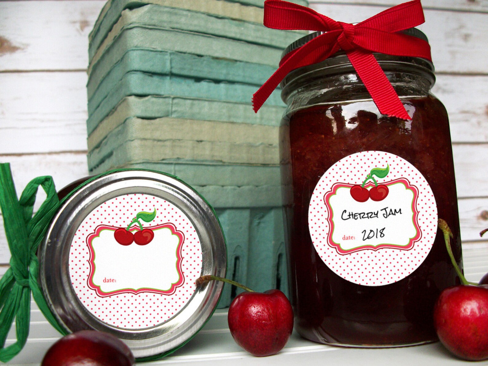 Cherry Canning Jar Labels Round Stickers for Fruit Jam & Etsy