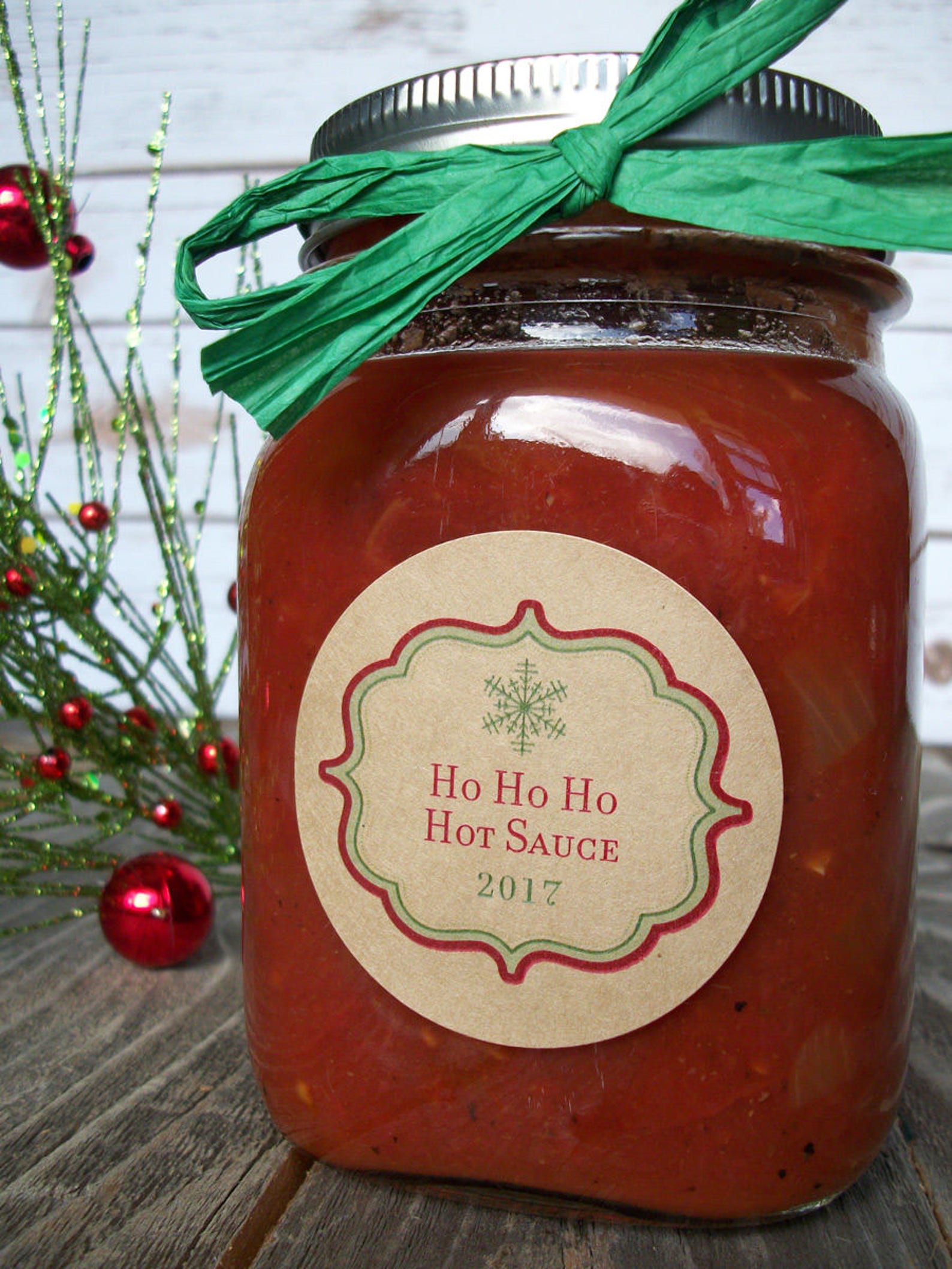 Custom KRAFT Christmas canning jar labels round personalized | Etsy