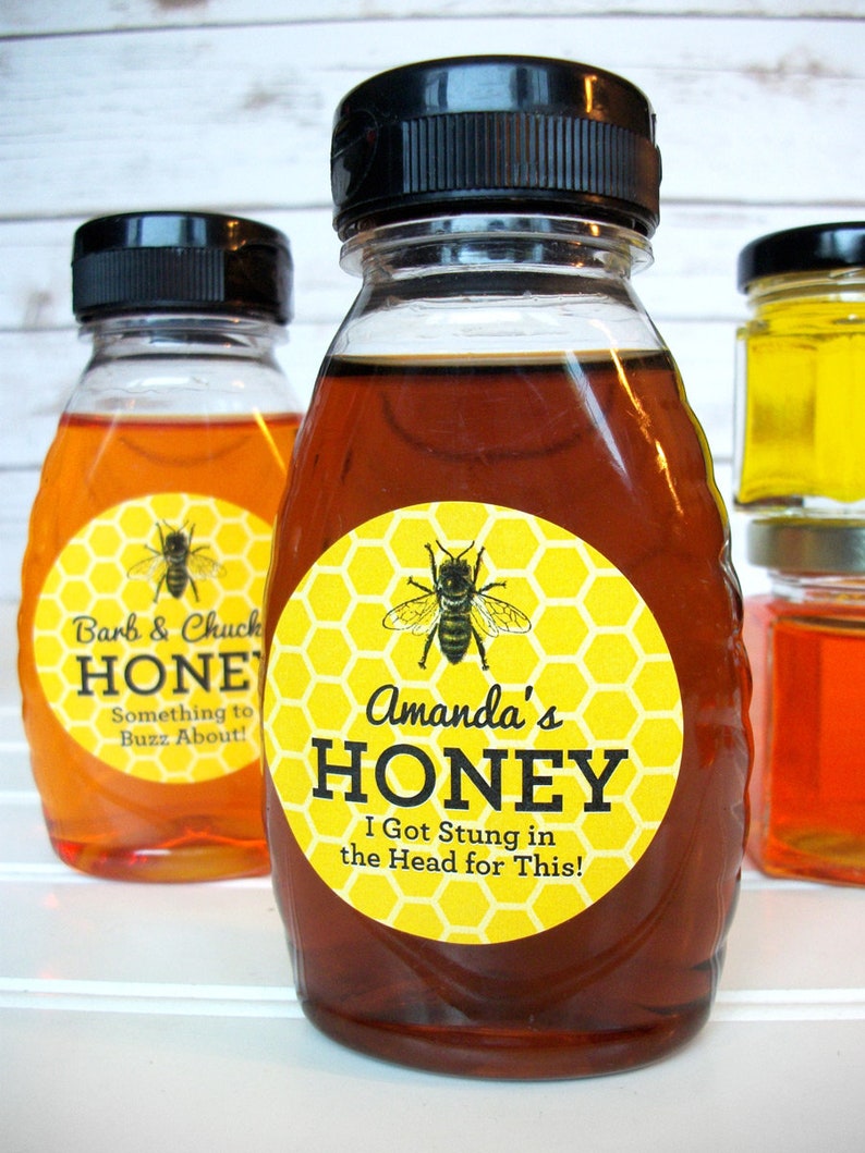Custom Yellow Honey Bee canning jar labels custom honey Etsy