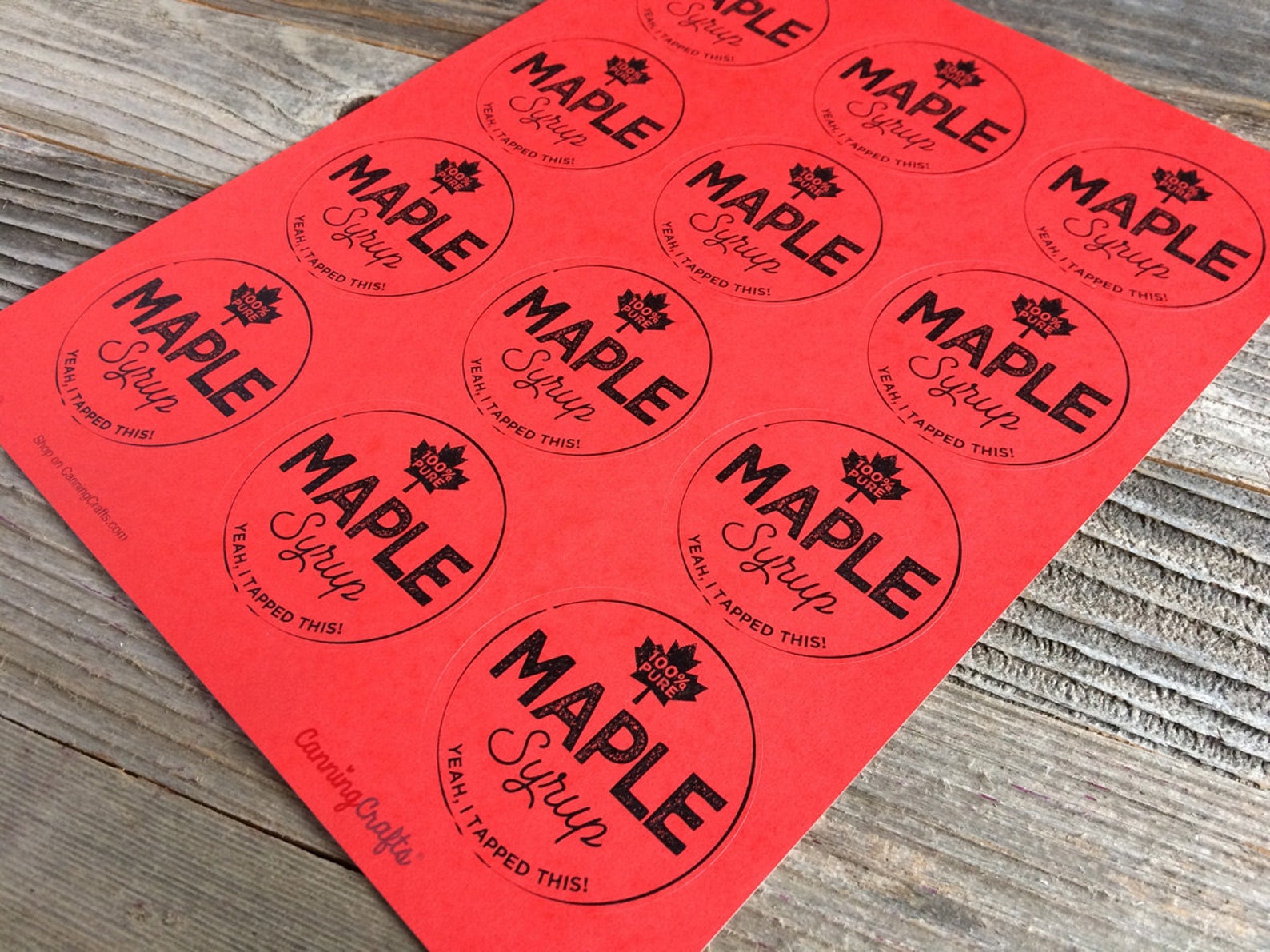 Custom Red Artisanal Maple Syrup Bottle Labels Customized Etsy