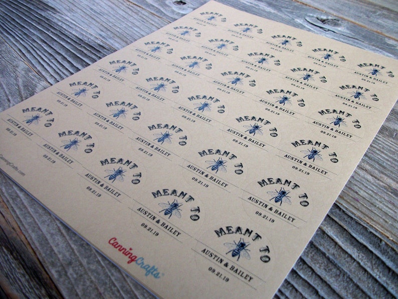 Meant to Bee KRAFT paper canning jar labels custom round Etsy