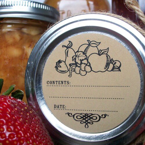 Blank KRAFT Paper Canning Jar Labels Round Vintage Mason Jar Etsy