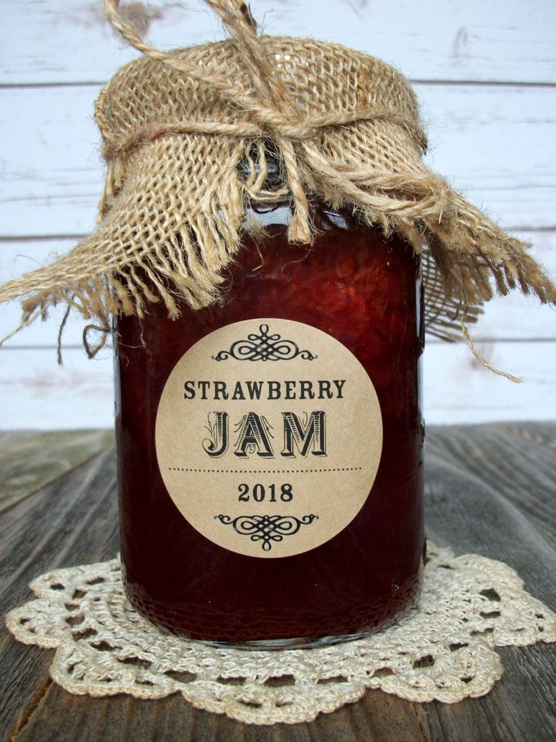 Custom KRAFT paper canning jar labels personalized round Etsy