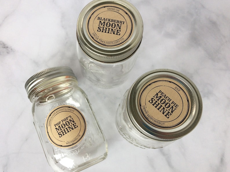 Custom Blackberry & Watermelon Moonshine Labels for Mason Jar alcoholic beverages