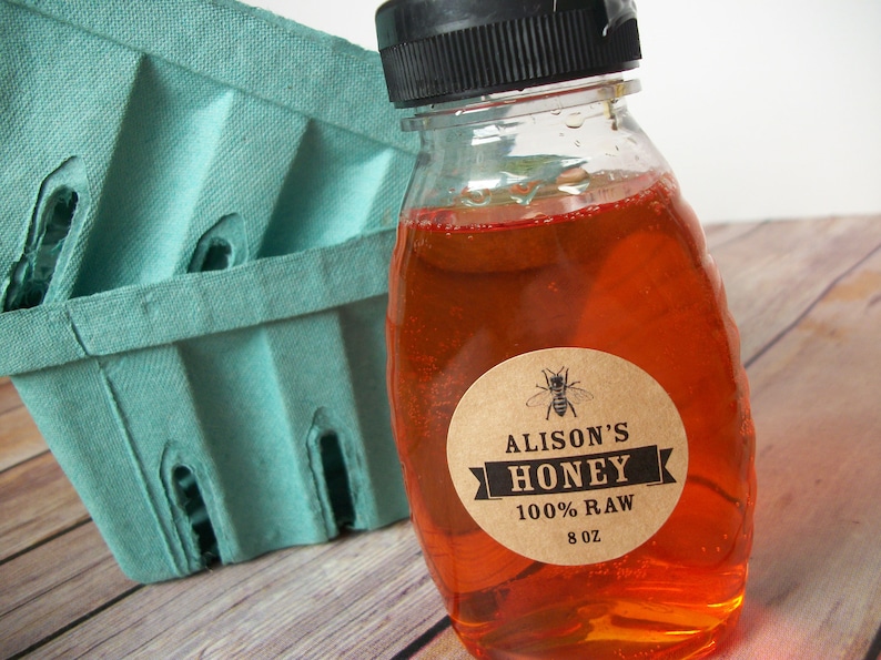 Custom Honey Kraft Paper Canning Jar & Bottle Labels, Custom Honey ...