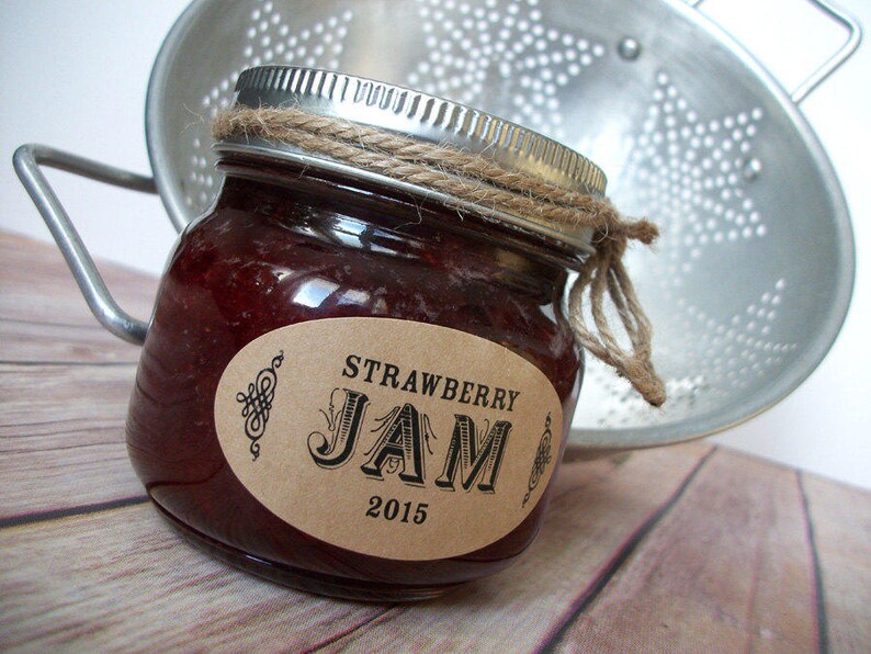 Custom Oval KRAFT Paper Canning Jar Labels for Ball Quilted Etsy