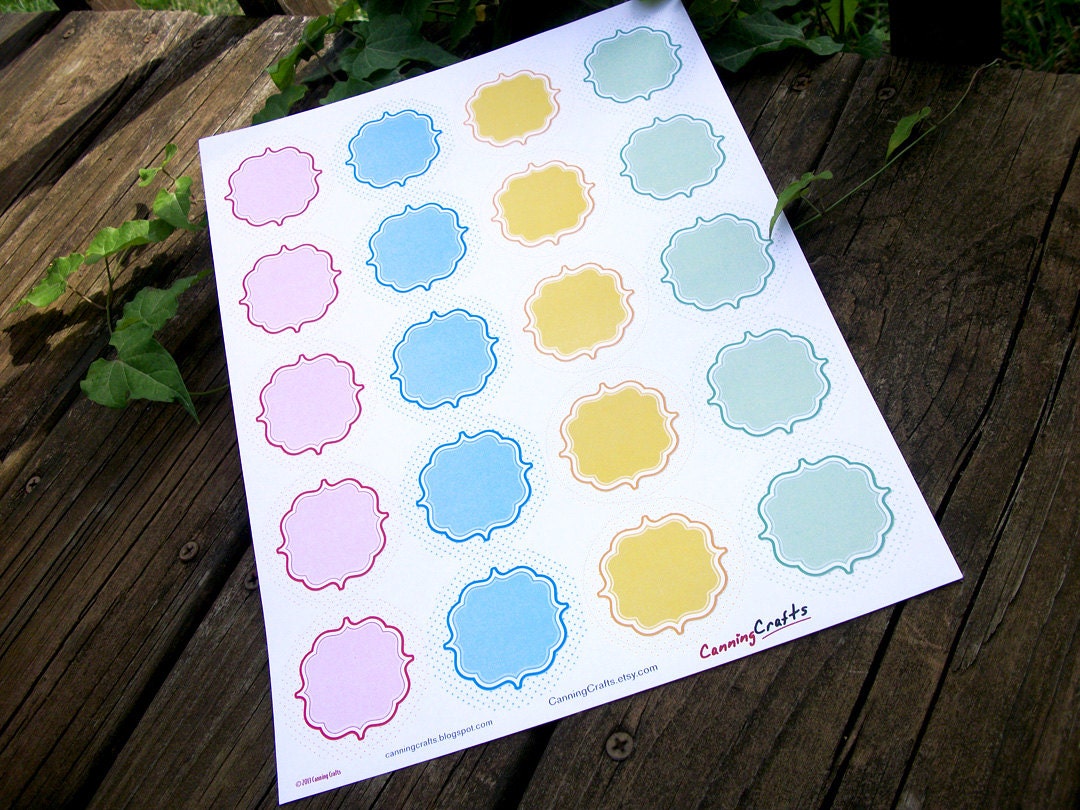 Pastel Dots Canning Jar Labels Cute Round Mason Jar Stickers | Etsy