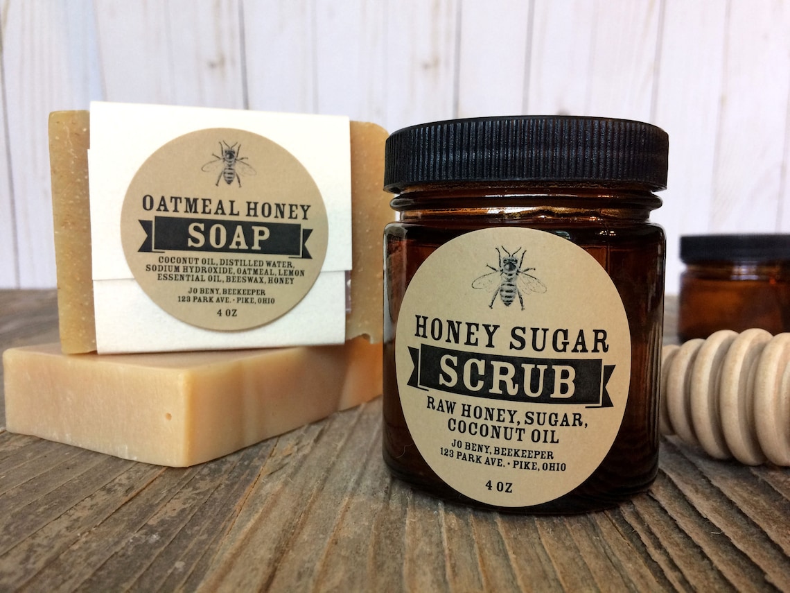 Custom Honey Kraft Paper Canning Jar & Bottle Labels, Custom Honey ...