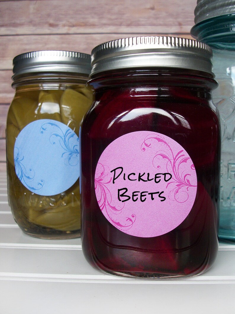 Whimsical Canning Jar Labels Round Canning Labels for Mason Etsy