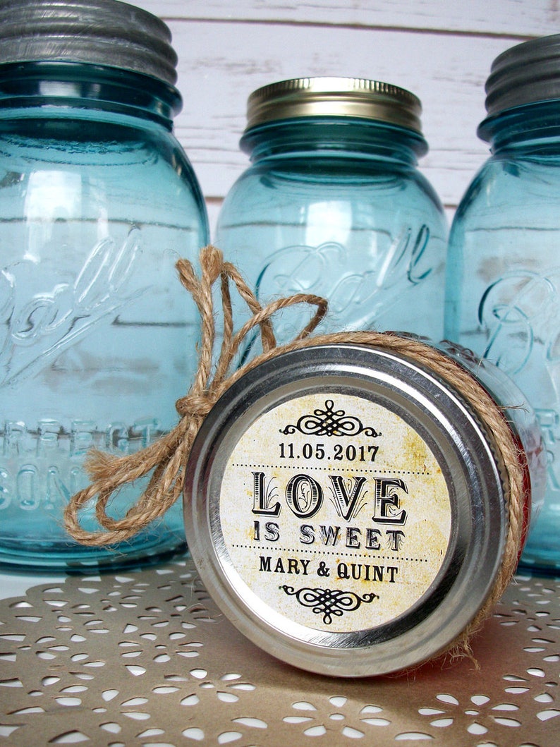 Mason jar favor labels