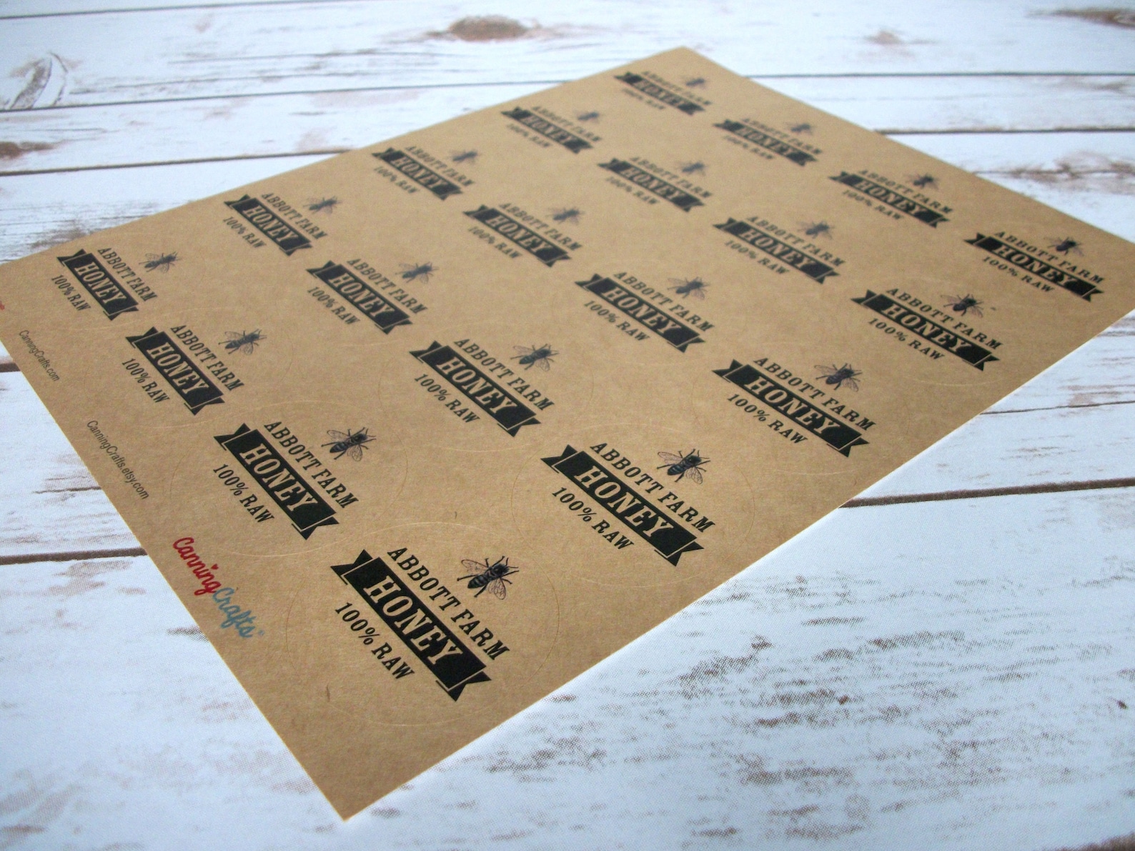 Custom Honey Kraft Paper Canning Jar & Bottle Labels, Custom Honey ...